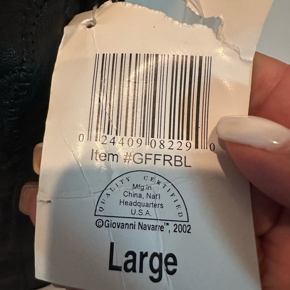 NWT Navarre Italian Stone Genuine Leather Vest Womens Lg Black Fringe Biker - Picture 8 of 9